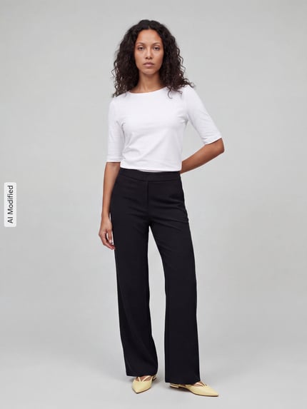 MAC Wide Leg Hose aus Viskose-Mix Modell 'Chiara' Black 1