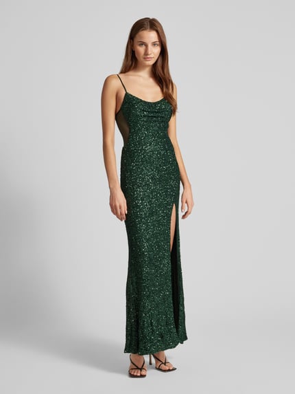 Hey Kyla Abendkleid mit Ziersteinbesatz Dunkelgruen 1