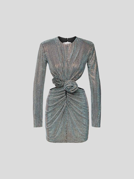 New Arrivals by Ilkyaz Ozel Cocktailjurk met siersteentjes Zilver - 2