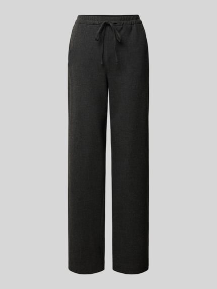 Produktfoto, Regular Fit Jogpants mit Bundfalten-Detail von MARC O'POLO in melierter Optik, strukturierte Webware, seitliche Eingrifftaschen, dunkle Farbe