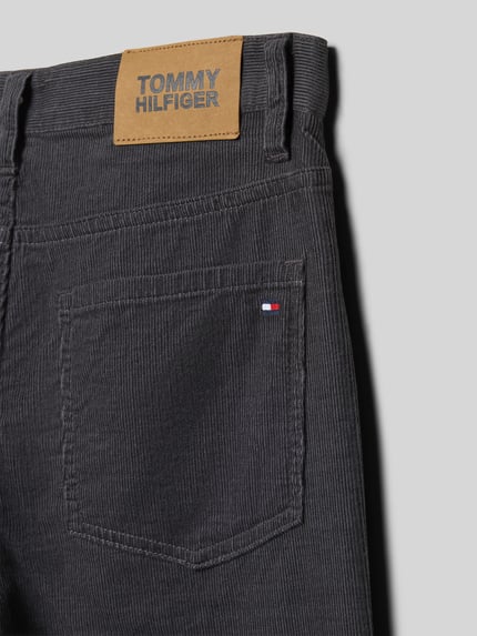 Tommy Hilfiger Teens Straight fit corduroy broek van puur katoen Grafiet - 2