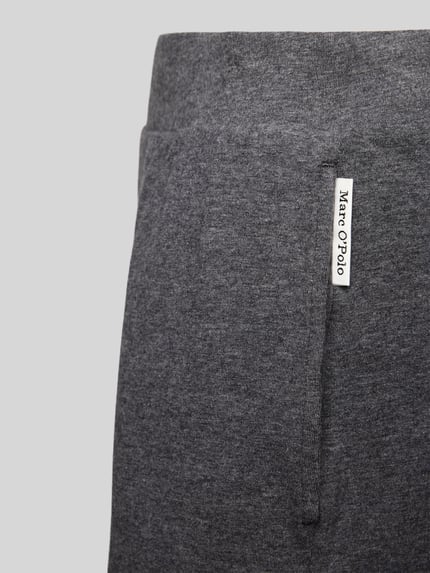 Produktfoto, dunkelgraue Oberfläche mit feiner Struktur, seitliche Tasche, Label Marc O'Polo, Regular Fit Pyjama-Hose aus Baumwoll-Mix, Damen Pyjama von Marc O'Polo