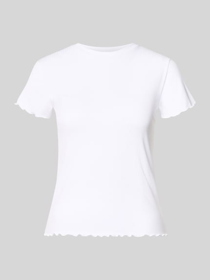 PIECES Slim Fit T-Shirt mit Viskose-Anteil Modell 'NICCA' Weiss 2