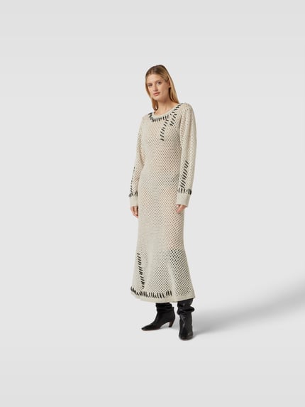 The Garment Wollen jurk met gaatjesmotief Lichtgrijs - 1