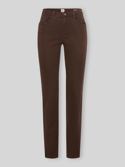 Brax Regular fit recht broek van mix van katoen en lyocell met mix van modal, katoen en elastaan model 'MARY' Donkerbruin - 2