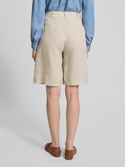 Christian Berg Woman Loose Fit Bermudas aus reinem Leinen Beige 5