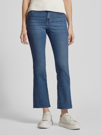 VERO MODA Jeansy o kroju regular fit z wysokim stanem i dołem bez wykończenia model ‘SHEILA’ Niebieski 4