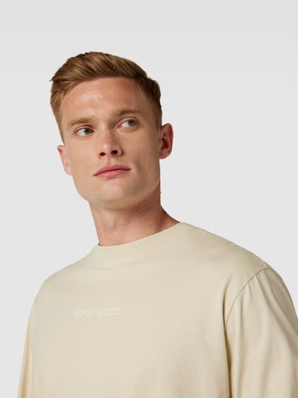 WOOD WOOD Shirt met lange mouwen met labelprint Zand - 3