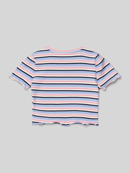 Tom Tailor T-shirt z o kroju regular fit z błyszczącą przędzą Błękitny 3