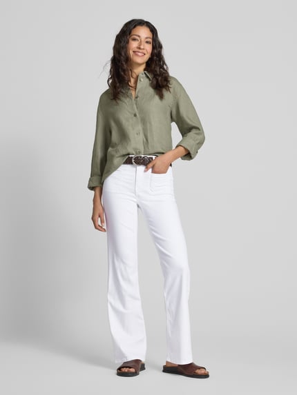 OPUS PANTS Flared Cut Jeans mit Eingrifftaschen Modell 'Melly fresh' Weiss 1