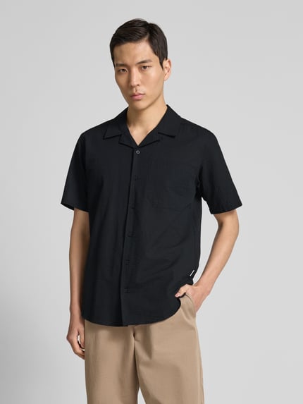 GABBA Regular Fit Freizeithemd mit Label-Detail Modell 'Timo Seer' Black 4