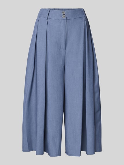 Productfoto, Culotte met stolpnaden en steekzakken van Rinascimento, lichtblauwe viscosemix, loose fit, elastische tailleband, knoop- en ritssluiting