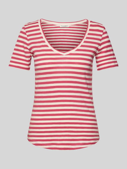 Marc O'Polo Regular Fit T-Shirt aus Slub Jersey Pink 2