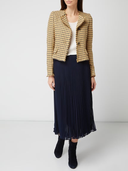 windsor. Blazer van tweed met pepitadessin Mosterdgeel - 1