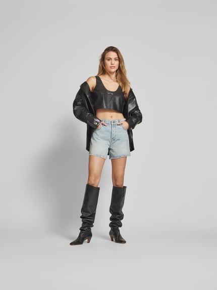 Anine Bing Szorty jeansowe o kroju regular fit z bawełny Jeansowy niebieski 1