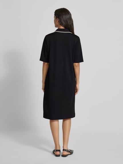 OPUS Knielanges T-Shirt-Kleid mit Umlegekragen Modell 'Wembli' Black 5