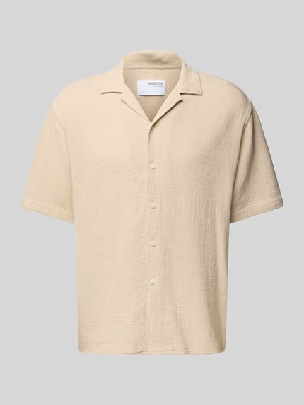 Selected Freizeithemd mit Knopfleiste Beige 2