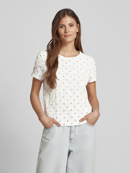 Jake*s Casual Slim fit T-shirt met ronde hals Wit - 4