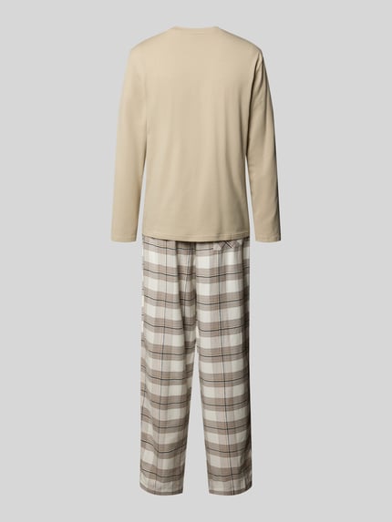 BOSS Regular Fit Pyjama-Set aus Baumwoll-Mix im Geschenkset Beige 3