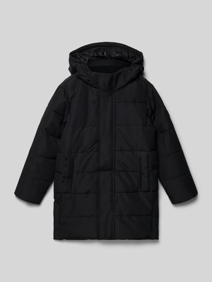ONLY & SONS Regular fit gewatteerd jack met afneembare capuchon, model 'CARL' Zwart - 1