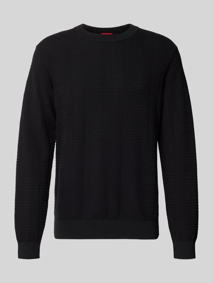 HUGO sweter o kroju regular fit z czystej bawełny model 'Simoh' Czarny 2