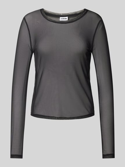 NOISY MAY® Shirt met lange mouwen in semi-transparant design, model 'JUDITH' BLACK - 2