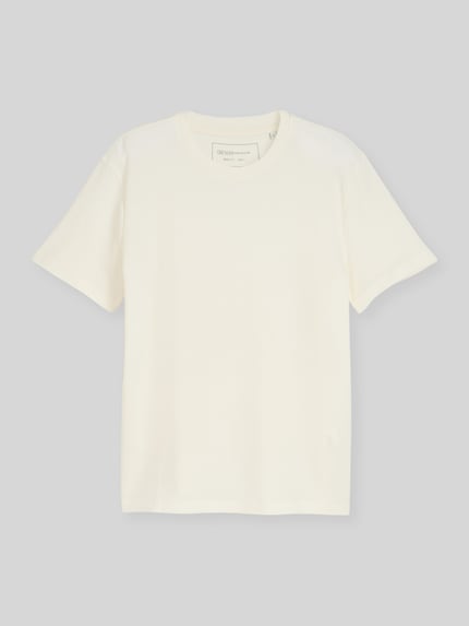Produktfoto, Regular Fit T-Shirt aus Baumwoll-Mix von Tom Tailor Denim in Optik: Unifarben mit Rundhals, Ärmelform: Kurzarm, Materialverarbeitung: Piqué