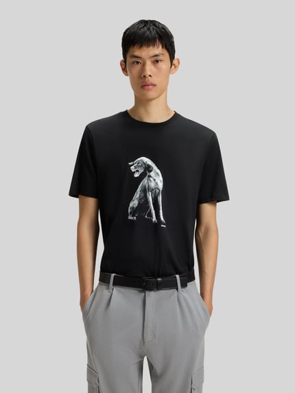HUGO Regular Fit T-Shirt aus reiner Baumwolle Black 4