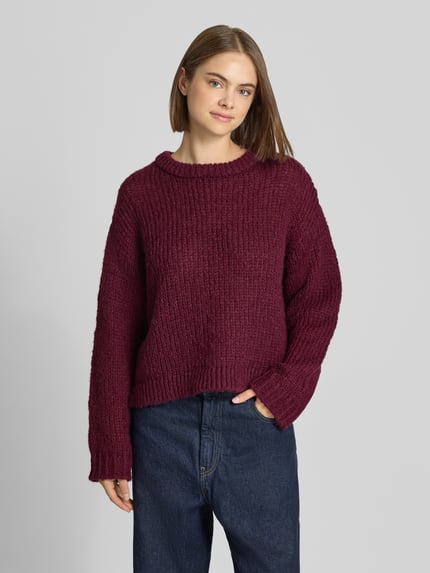 PIECES Regular fit pullover in two tone look model 'DORTHEA' Bordeaux - 4