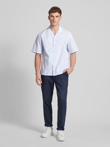 ANNARR Relaxed Fit Freizeithemd mit Streifenmuster Modell 'ALFRED' Weiss 1