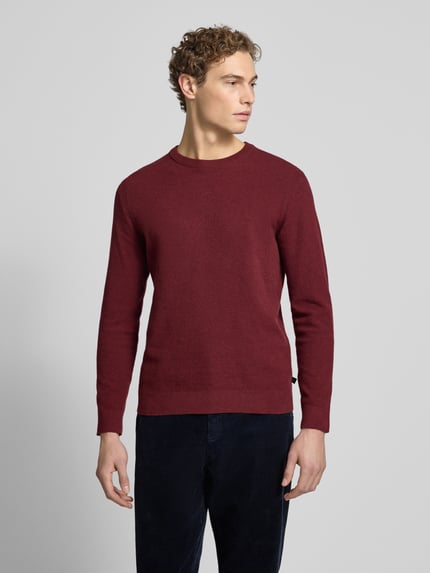 Tom Tailor Regular Fit Strickpullover aus reiner Baumwolle Bordeaux 4