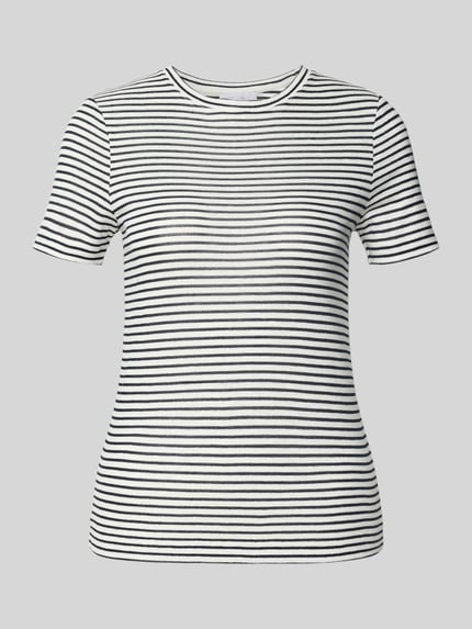 Rich & Royal T-Shirt mit geripptem Rundhalsausschnitt Marine 2
