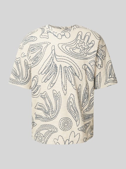 MCNEAL T-shirt z prążkowanym okrągłym dekoltem Beżowy 2
