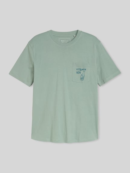 Tom Tailor Denim Regular Fit T-Shirt aus reiner Baumwolle Hellgruen 2