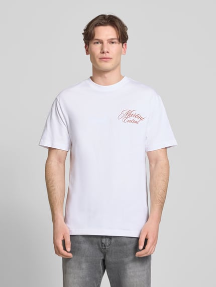 ONLY & SONS regular fit T-shirt van puur katoen model 'FRED' Wit - 4
