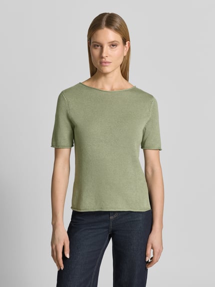 Marc O'Polo Regular Fit T-Shirt aus Baumwoll-Leinen-Mix Hellgruen 4