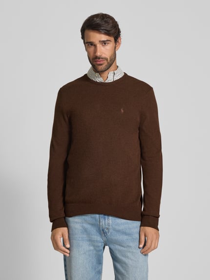 Polo Ralph Lauren Regular Fit Strickpullover aus reiner Wolle Schoko 4