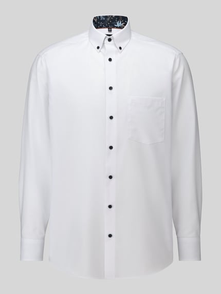 OLYMP Luxor Comfort Fit Businesshemd mit floraler Innenleiste Weiss 2