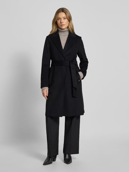 s.Oliver BLACK LABEL Płaszcz wełniany o kroju regular fit z dodatkiem wełny i wiskozy Czarny 4