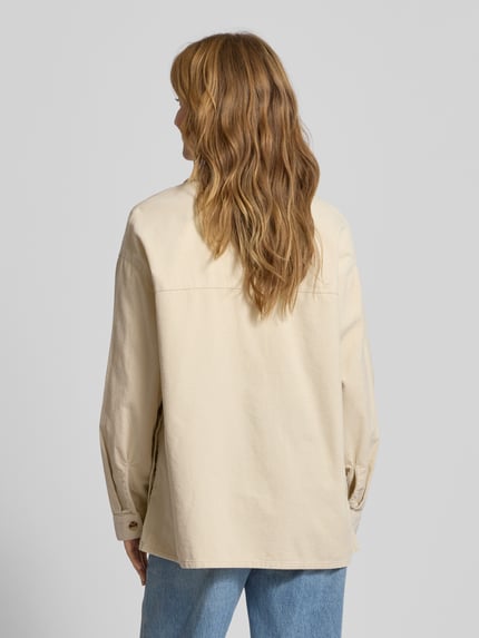 ONLY Loose Fit Hemdjacke aus reiner Baumwolle Modell 'MOXIE' Ecru 5