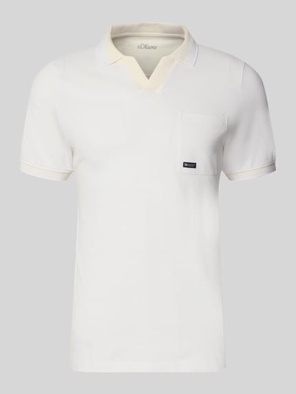 Regular Fit Poloshirt aus reiner Baumwolle Modell 'OPEN COLLAR POLO' Shop The Look MANNEQUINE