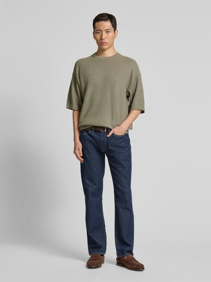 JACK & JONES Premium Koszulka dzianinowa z dekoltem w łódkę model 'KALEB' Oliwkowy 1