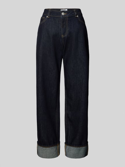 REVIEW Straight Leg Jeans aus reiner Baumwolle Dunkelblau 2