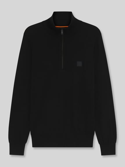 BOSS Orange Regular Fit Troyer aus Baumwoll-Mix Modell 'Kanobix' Black 2