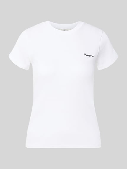 Pepe Jeans Regular Fit T-Shirt aus Baumwoll-Mix Modell 'MERIDA' Weiss 2