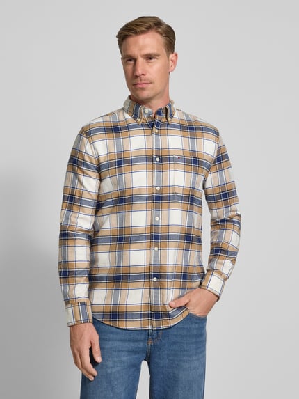 Tommy Hilfiger Regular Fit Flanellhemd aus reiner Baumwolle Offwhite 4