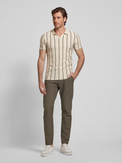 Lindbergh Poloshirt mit Streifenmuster Offwhite 1