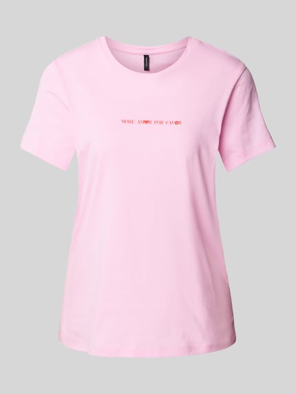 VERO MODA Regular Fit T-Shirt aus reiner Baumwolle Modell 'VANESSA' Hellrosa 2