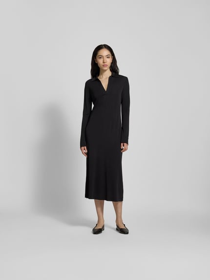 Filippa K Midi-jurk met v-hals Zwart - 4