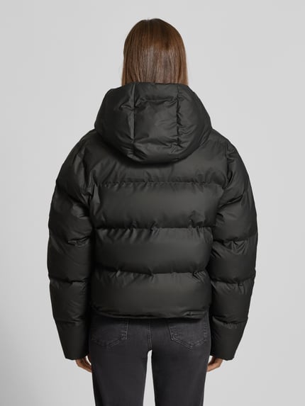 Rains Gewatteerd jack met capuchon en tweewegsritssluiting, model 'Alta' Zwart - 5